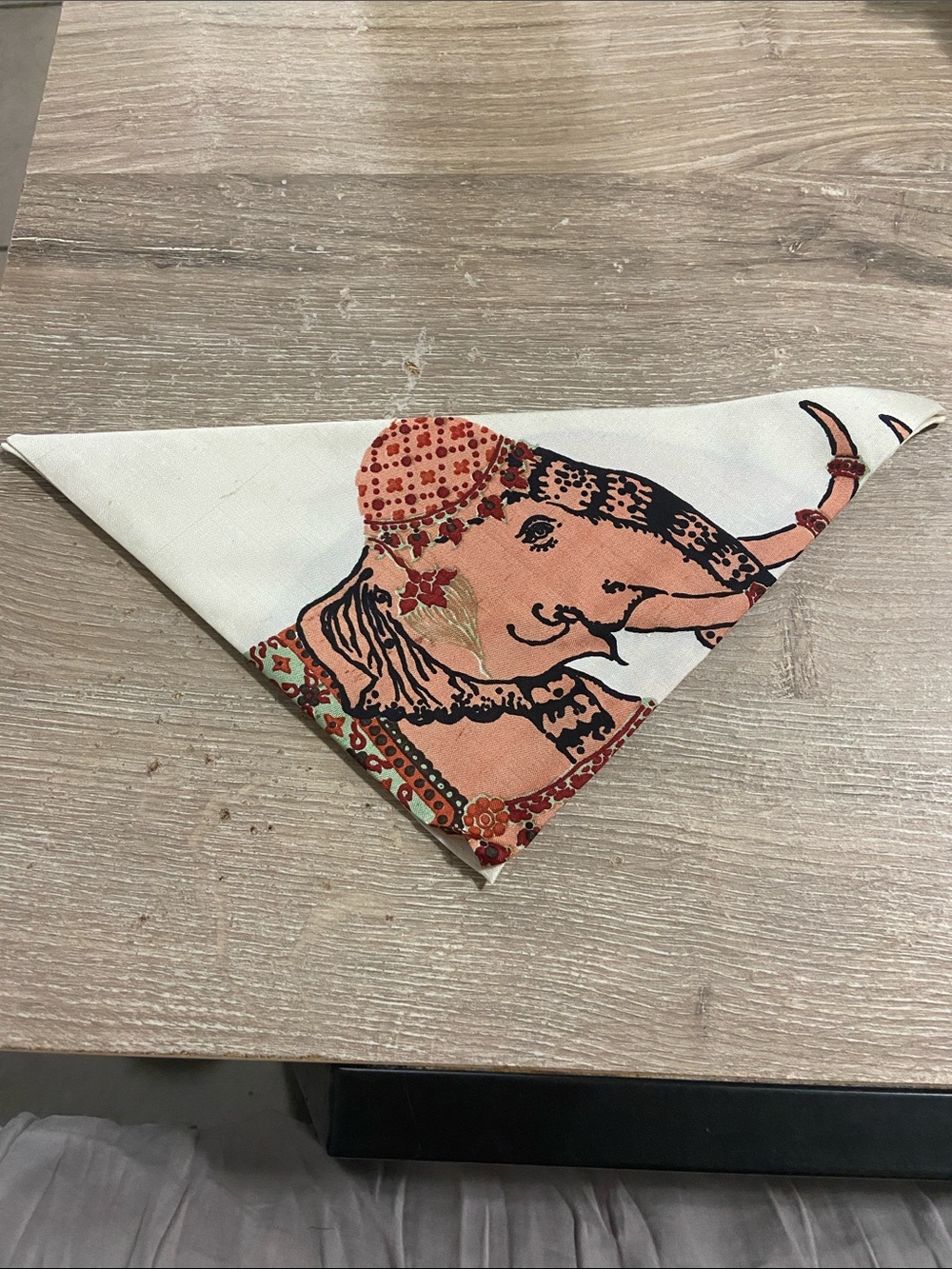 Vintage JIM THOMPSON Elephant Pocket Square 100% SILK Napkin Scarf Hanky 16"